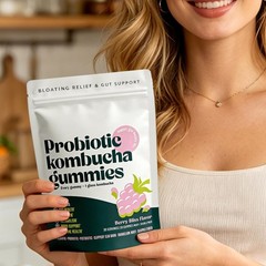 Probiotic Gummy Kombucha – Prebiotics, Fiber Supplement Gut Support 30ct（1-3 PK)