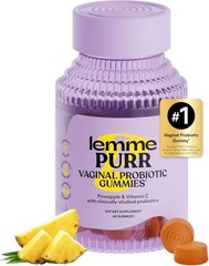 Lemme Purr Vaginal Probiotic Gummies Pineapple & Vitamin C 60 Count