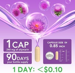 Milk Thistle, 300 mg, Concentrated Seed Extract with 80% Silymarin, Liver 90Caps