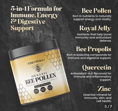 Essentials + Organic Bee Pollen Propolis I Royal Jelly Ultra Strength(EXP: 9/27)