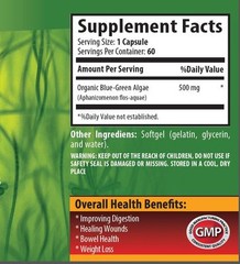 Green Water – BLUE GREEN ALGAE ORGANIC – Organic Cultivation 1 Bottle 60 Capsul