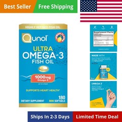 Fish Oil Omega 3 Mini Softgels, 1000mg Omega 3 EPA + DHA, Ultra Pure Suppleme…