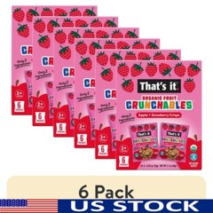 Organic Apple Strawberry Crunchables 6 Pack Gluten Free Vegan Snack Healthy New