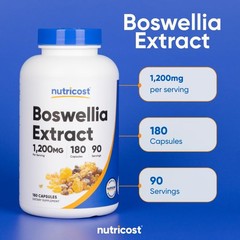 Nutricost Boswellia Extract 180 Capsules for 90 180 Count (Pack of 1)