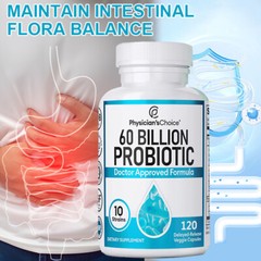 Physician’s Choice 60 Billion Probiotic Digestive Gut Health Immune Mood 120 CT