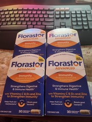 (4) Florastor ADVANCED IMMUNITY Probiotic & Immune supplement 30Ct Exp-07/2027