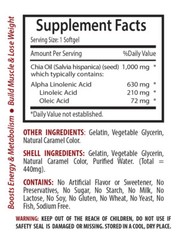 Chia Seed Oil Omega 3-6-9 – Skin Health – Antioxidant – 3 bottles, 180 Softgels