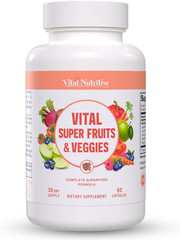Vital Super Fruits & Veggies – Daily Superfood Capsules for Adults – Fruit and V