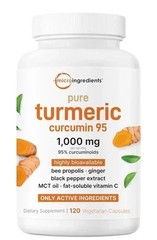 Pure Turmeric Curcumin Black 95% Curcuminoids with 1000mg, Pepper & MCT Oil