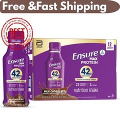 Ensure Max Protein 42g High Protein Shake, Milk Chocolate, 14 fl. oz., 12 pk. US