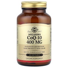 2 X Solgar, Megasorb CoQ-10, 400 mg, 60 Softgels