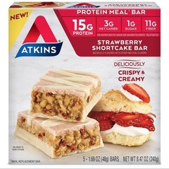 🟠 New Atkins Strawberry Shortcake Crispy Creamy Protein Nutrition Bars 8.47oz
