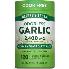 Nature’s Truth Odorless Garlic | 120 Softgels | 120 Count (Pack of 1), Green