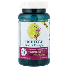 2 X Schiff, Neuriva� Brain + Energy, Natural Blackberry, 75 Gummies