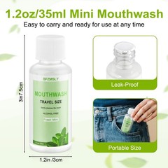 100 Pc Travel Size Mouthwash, 1.2oz/35ml Mini 1.2 Fl Oz (Pack of 100), Clear