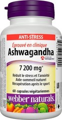 Webber Naturals Ashwagandha 7200 mg – 60 Capsules
