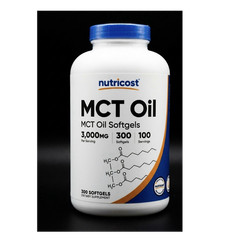 Nutricost MCT Oil Softgels 3000mg 300 GMO-Free Gluten-Free Third Party Tested