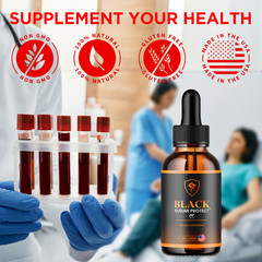 (1 Pack) Black Sugar Protect Drops Advance Blood Support Formula 30 Servings