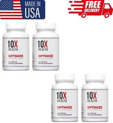 4 Pack AUTHENTIC 10X Health Optimize Methylated Multivitamin 90 Caps EXP 07/2027