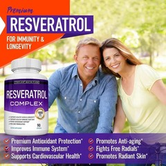 Resveratrol Supplement 1800mg Antioxidant Complex 90 Capsules Men Women