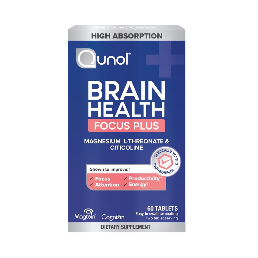 Qunol Brain Health Focus Plus Magnesium L-Threonate & Citicoline Clinically T…