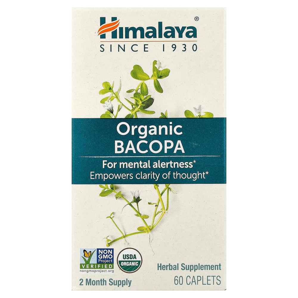 2 X Himalaya, Organic Bacopa, 60 Caplets