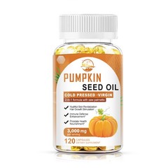 Pumpkin Seed Oil & Saw Palmetto, Cold Pressed, 120 Soft gels, 3000mg per serving