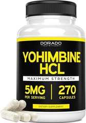 Yohimbine HCL 5mg for Men and Women(270 Capsules)