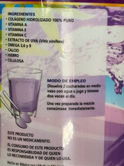 Colageno Hidrolizado En Polvo sabor uva con Omega 3-6-9 Contenido 1.100kg