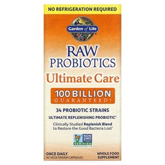 2 X Garden of Life, RAW Probiotics, Ultimate Care, Shelf-Stable, 30 Vegetarian