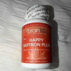 BrainMD Happy Saffron Plus 90 Vegan Capsules Gluten-Free Exp 03/2028