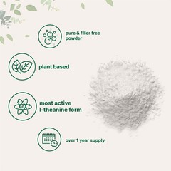 Pure L-Theanine Powder, 100 Grams (1 Year Supply), 3.53 Ounce (Pack of 1)
