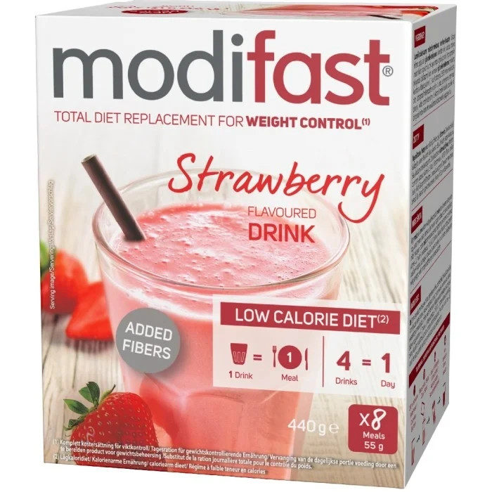 Modifast LCD Strawberry 8 x 55g Meal Replacement Shake Weight Control