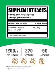 BulkSupplements Activated Charcoal – 270 Capsules – 3 Capsules Per Serving