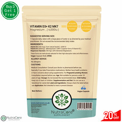 Vitamin D3 4000IU+K2 MK7 200mcg Caps(20%Elemental Magnesium)-Natural vitamin d3