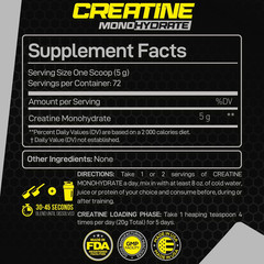 Creatine Monohydrate Powder Unflavored, Micronized Creatine Powder for Muscle Ga