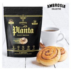 Ambrosia Planta Organic Plant-Based Protein Vegan & Keto Cinnamon Roll NEW 6/26