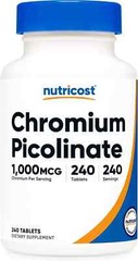 Nutricost Chromium Picolinate 1000mcg, 240 Tabs – GF, Non-GMO – EXP6/20207