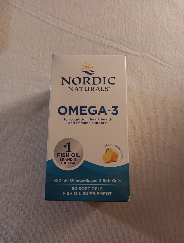 Nordic Naturals 690 mg Omega-3 Fish Oil, Lemon Flavor 60 Soft Gels (N18)