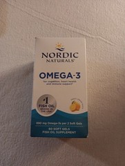 Nordic Naturals 690 mg Omega-3 Fish Oil, Lemon Flavor 60 Soft Gels (N18)