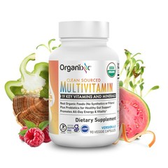 Organixx Vegan Multivitamin for Women Men, with Vitamin C, D3, Vitamin B