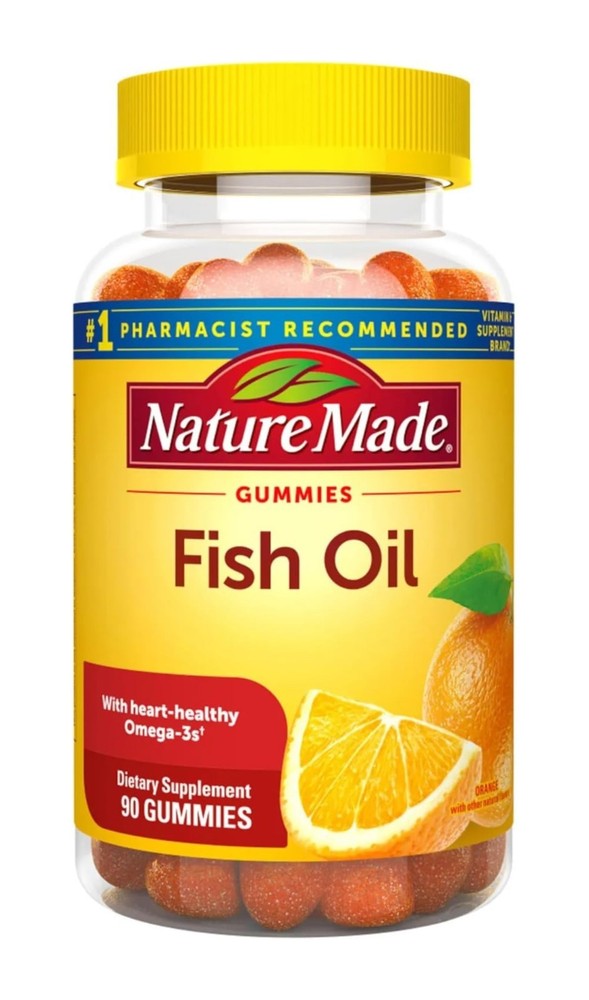 Nature Made Fish Oil 400mg 90 Gummies, Heart Healthy Omega 3