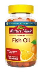 Nature Made Fish Oil 400mg 90 Gummies, Heart Healthy Omega 3