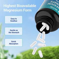 Magnesium Glycinate 500mg – 240 Capsules For Sleep, Stress Relief Support Bone