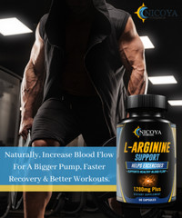 L-Arginine, Nitric Oxide Pre Workout Booster Muscle Building & Energy Supplement