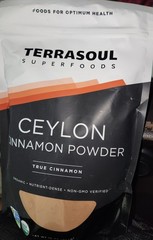 Terrasoul Superfoods Organic Ceylon Cinnamon Powder, 2-16oz pouches. 2 pounds.