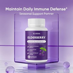 Elvera Elderberry Gut Support Complex – pure Black Elderberry Soft Capsules