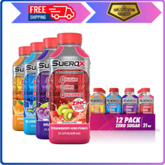SueroX Electrolyte Drink – Sugar-Free, 12ct Variety, 0 Cal, 8 Ions