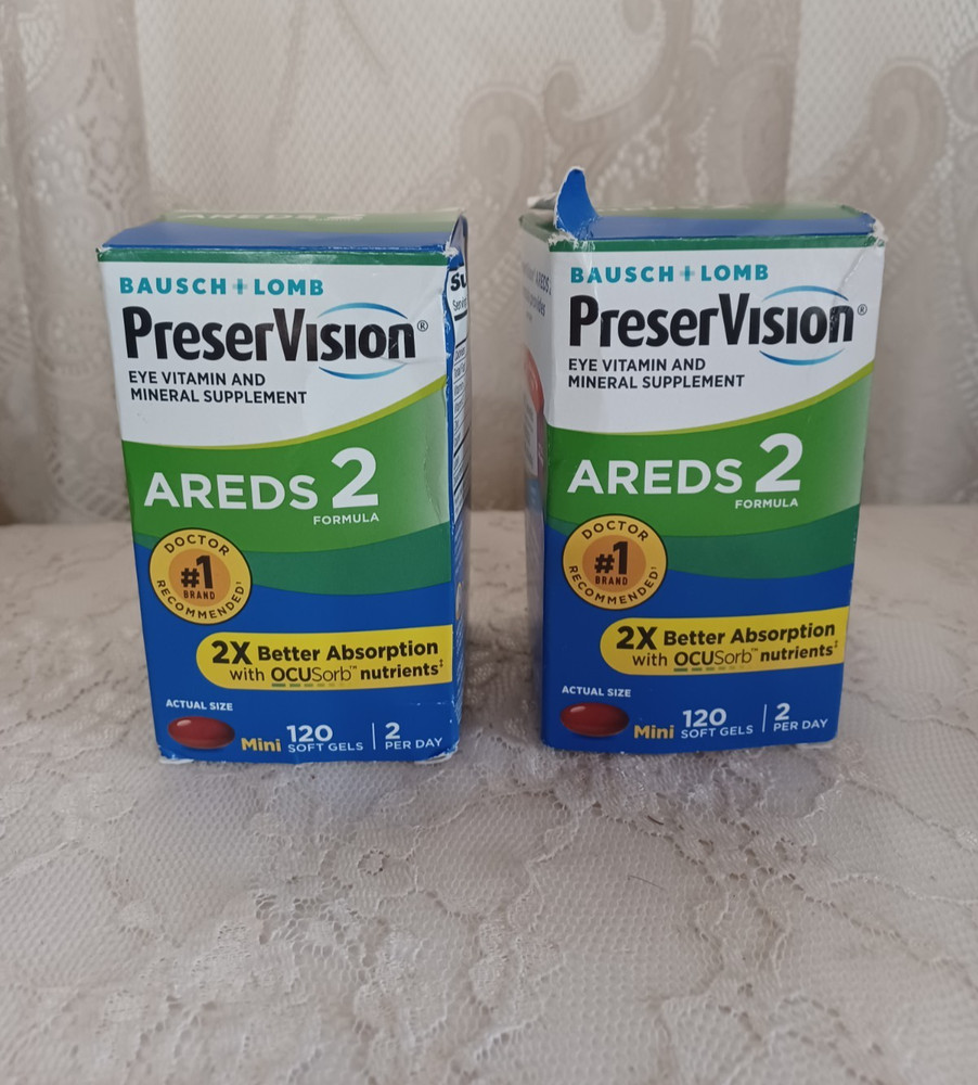 2 Pack PreserVision AREDS 2 Formula Eye Vitamin Softgels, 120 ct EACH ~Exp 2027