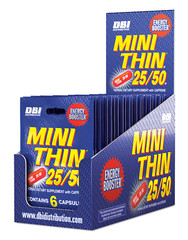 Mini Thin 25/50 25 50 Energy Box 24 PACKS – Diet Herbal Caffeine 6 Capsules Pack